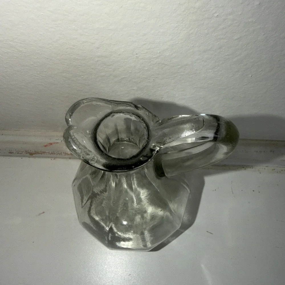 VTG Clear Glass Oil‎ or Vinegar Cruet Bottle with Glass Stopper